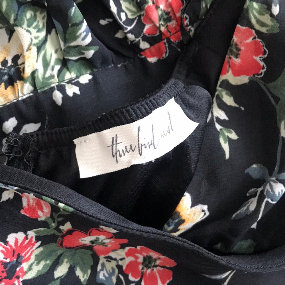 Black floral maxi with halter neck - Picture 3 of 3